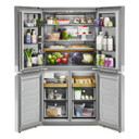 Kitchenaid® 19.4 cu. ft. 36-inch wide Counter-Depth 4-Door Refrigerator with PrintShield™ Finish KRQC506MPS