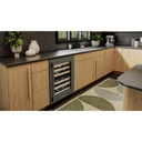 Kitchenaid® 24" Undercounter Wine Cellar with Full-Extension Wood-Front Racks KUWR524SBE