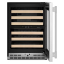 Kitchenaid® 24" Undercounter Wine Cellar with Full-Extension Wood-Front Racks KUWR524SPS