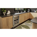 Kitchenaid® 24" Undercounter Wine Cellar with Full-Extension Wood-Front Racks KUWR524SPS