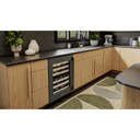 Kitchenaid® 24" Undercounter Wine Cellar with Full-Extension Wood-Front Racks KUWL524SBE
