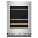 Kitchenaid® 24" Beverage Center with Glass Door and Wood-Front Racks KUBL524SPS