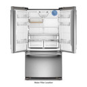 Kitchenaid® 20 Cu. Ft. 36-Inch Counter-Depth French Door Refrigerator with Internal Water Dispenser KRFC136SPS