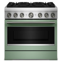 Kitchenaid® 36-Inch 6 Burner Commercial-Style Dual Fuel Range with No Preheat Air Fry Mode KFDS936SDC