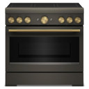 KitchenAid® 36-Inch 6-Element Induction Freestanding Commercial-Style Range with Air Fry KFIS936SBE