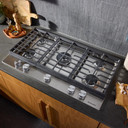 Kitchenaid® Gas-on-Metal Cooktop with an Integrated Wok Grate and CookShield™ Finish KCGK736SSS