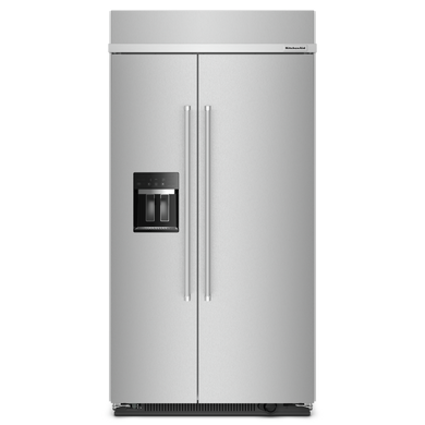 Kitchenaid® 25.1 Cu. Ft. 42" Built-In Side-by-Side Refrigerator with Ice and Water Dispenser KBSD702MSS