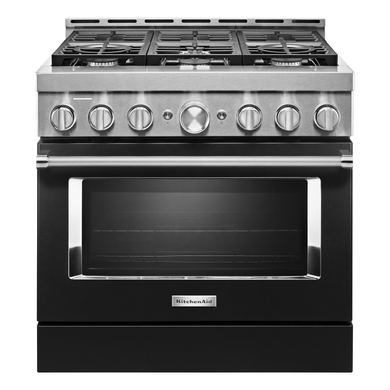 KitchenAid® 36'' Smart Commercial-Style Gas Range with 6 Burners KFGC506JBK