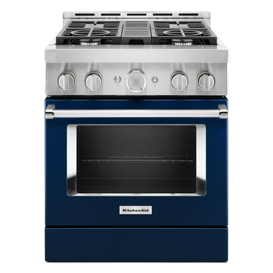 KitchenAid® 30'' Smart Commercial-Style Gas Range with 4 Burners KFGC500JIB