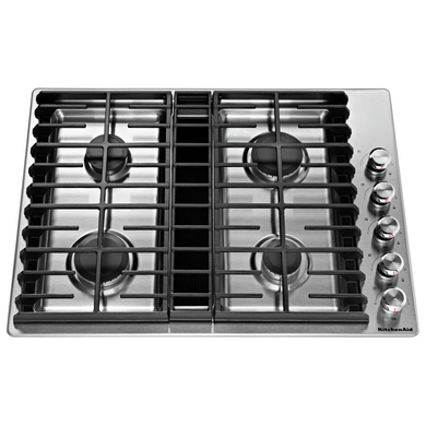 Kitchenaid® 30" 4 Burner Gas Downdraft Cooktop KCGD500GSS