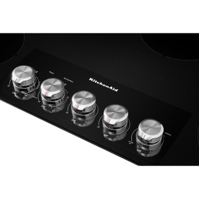 Kitchenaid® 36" Electric Cooktop with 5 Elements and Knob Controls KCES556HBL
