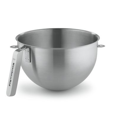 Kitchenaid® 5 Quart NSF Certified Polished Stainless Steel Bowl with J Hook Handle KSMC5QBOWL