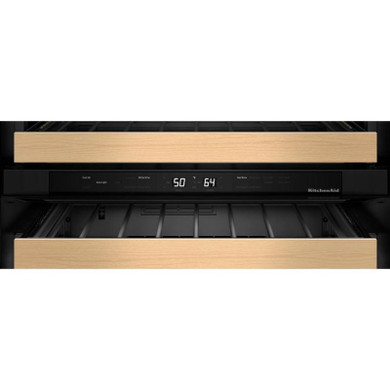 Kitchenaid® 24" Undercounter Wine Cellar with Full-Extension Wood-Front Racks KUWL524SPS