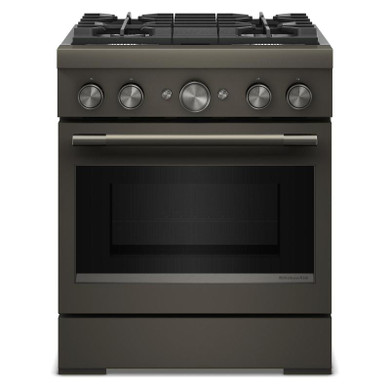 KitchenAid® 30-Inch 4 Burner Commercial-Style Dual Fuel Range with No Preheat Air Fry Mode KFDS930SBE