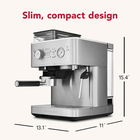 Kitchenaid® Semi Automatic Espresso Machine with Burr Grinder KES6551SX