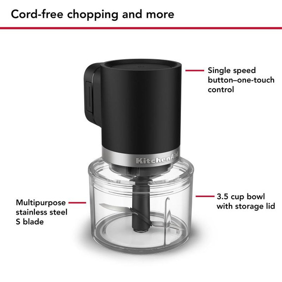 KitchenAid Go™ Cordless Top Down Chopper - battery included KTCR351BM
