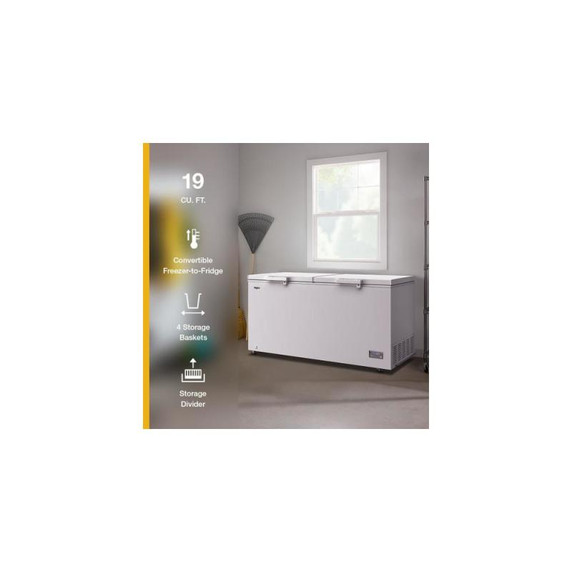 Whirlpool® 19 Cu. Ft. Convertible Chest Freezer with 4 Storage Baskets WZCC5519TW