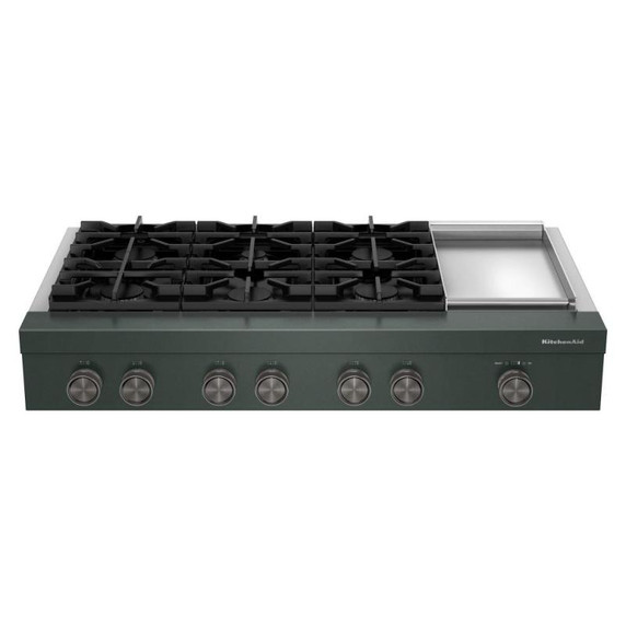 KitchenAid® 48-inch 6-Burner Gas Commercial-Style Rangetop with Griddle KCGK948TJP