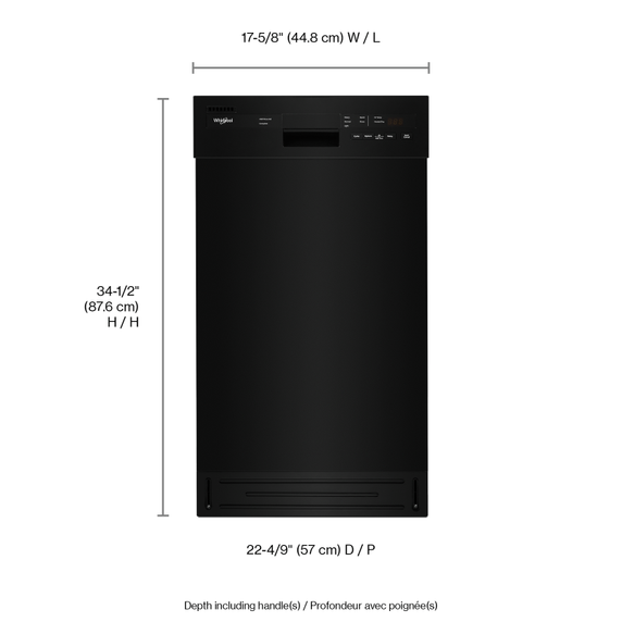 Whirlpool® Small-Space Compact Dishwasher with Stainless Steel Tub WDF518SAHB