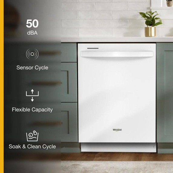 Whirlpool® 24” Dishwasher with AI Intelligent Wash and Tall Top Rack WDT740SALW