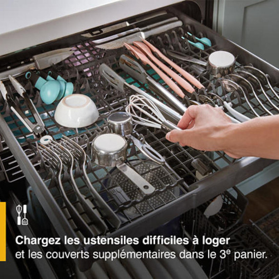 Whirlpool® 24” Stainless Steel Dishwasher with AI Intelligent Wash - 47 dBA WDTA50SAKZ