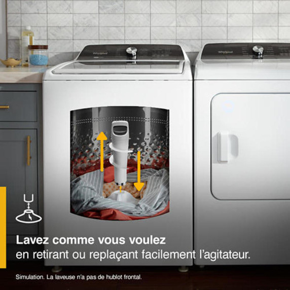 Whirlpool® 5.4 - 5.5 Cu. Ft. I.E.C. Capacity Top Load Washer with Removable Agitator WTW5057LW