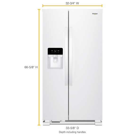 Whirlpool® 33-inch Wide Side-by-Side Refrigerator - 21 cu. ft. WRS331SDHW