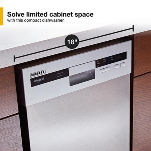 Whirlpool® Small-Space Compact Dishwasher with Stainless Steel Tub WDPS5118PM