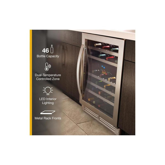 Whirlpool® 24” Wide Undercounter Wine Center-46 Bottles WUW55X24HS