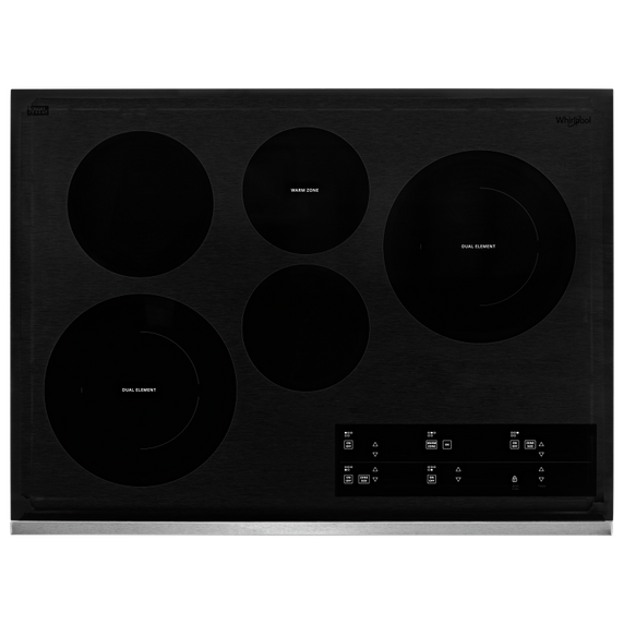 Whirlpool® 30-inch Electric Ceramic Glass Cooktop with Two Dual Radiant Elements WCE97US0KS