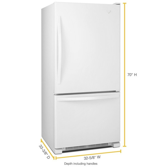 Whirlpool® 22 cu. ft. Bottom-Freezer Refrigerator with Freezer Drawer WRB322DMBW