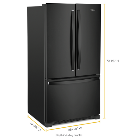 Whirlpool® 36-inch Wide Counter Depth French Door Refrigerator - 20 cu. ft. WRF540CWHB