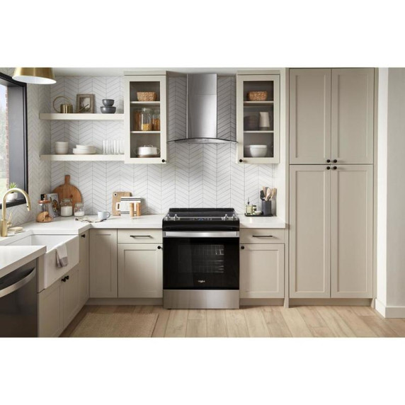 Whirlpool® 30" Curved Glass Wall Mount Range Hood WVW51UC0LS