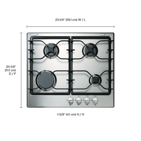 Whirlpool® 24-inch Gas Cooktop with Sealed Burners WCG52424AS