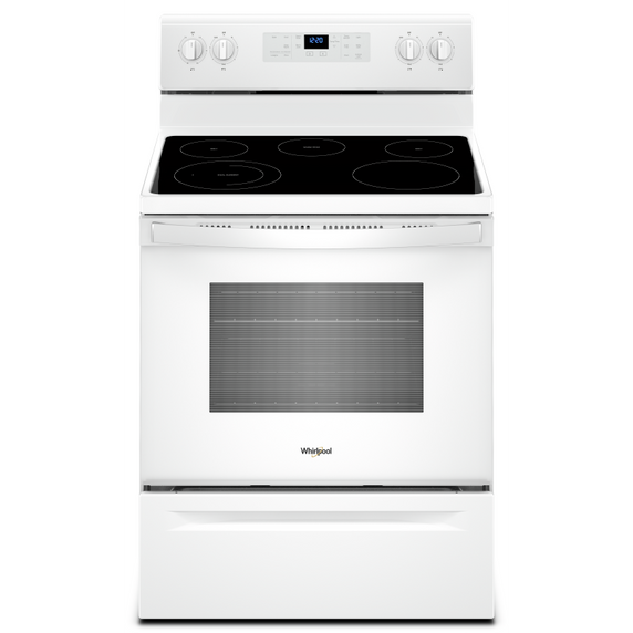 5.3 cu. ft. Whirlpool® electric range with Frozen Bake™ technology. YWFE505W0JW