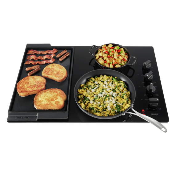 Maytag® 30-Inch Electric Cooktop with Reversible Grill and Griddle MEC8830HB