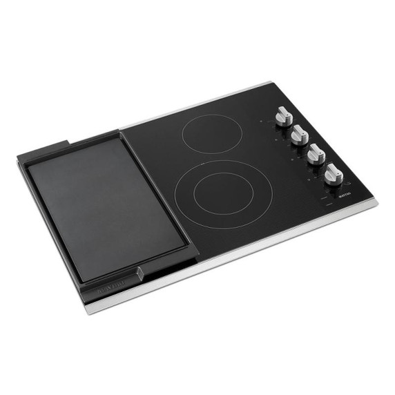 Maytag® 30-Inch Electric Cooktop with Reversible Grill and Griddle MEC8830HS