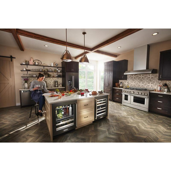 Kitchenaid® 24" Beverage Center with Glass Door and Metal-Front Racks and PrintShield™ Finish KUBL314KBS Kitchenaid® 24" Beverage Center with Glass Door and Metal-Front Racks and PrintShield™ Finish KUBL314KBS