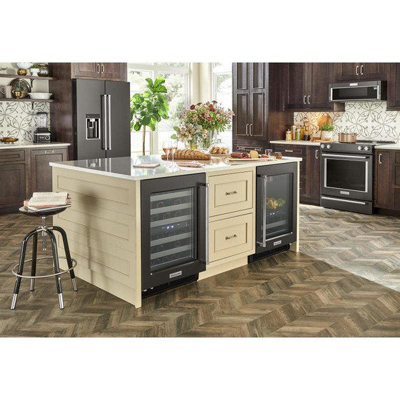 Kitchenaid® 23.8 cu. ft. 36" Counter-Depth French Door Platinum Interior Refrigerator with PrintShield™ Finish KRFC704FBS