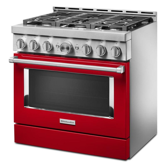 KitchenAid® 36'' Smart Commercial-Style Gas Range with 6 Burners KFGC506JPA