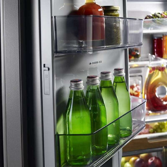 Kitchenaid® 23.8 cu. ft. 36" Counter-Depth French Door Platinum Interior Refrigerator with PrintShield™ Finish KRFC704FPS