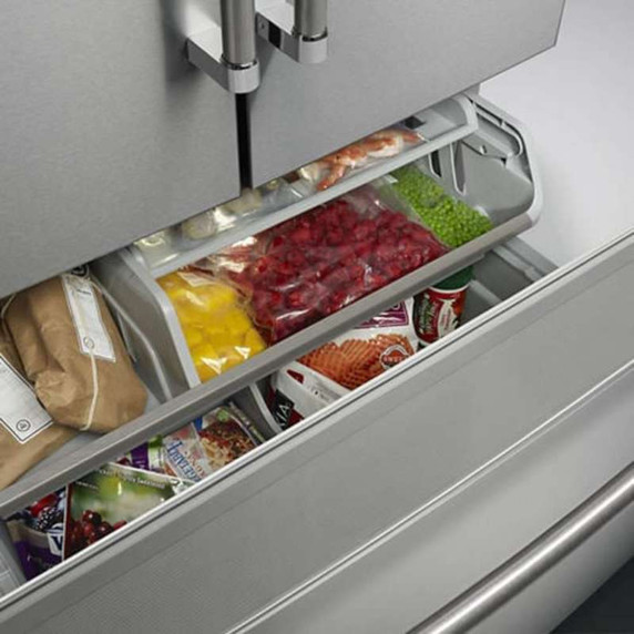 Kitchenaid® 23.8 cu. ft. 36" Counter-Depth French Door Platinum Interior Refrigerator with PrintShield™ Finish KRFC704FPS