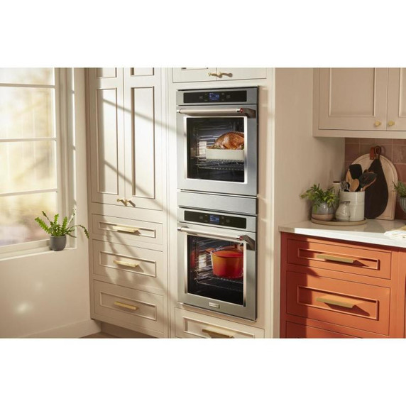 Kitchenaid® 23.8 cu. ft. 36" Counter-Depth French Door Platinum Interior Refrigerator with PrintShield™ Finish KRFC704FPS