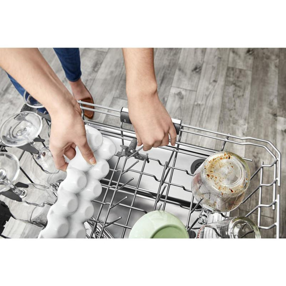 Kitchenaid® 44 dBA Dishwasher in PrintShield™ Finish with 360° Max Jets™ Third Rack KDTM604KBS