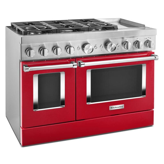 KitchenAid® 48'' Smart Commercial-Style Dual Fuel Range with Griddle KFDC558JPA