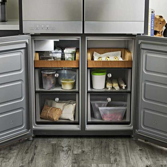 Kitchenaid® 19.4 cu. ft. 36-inch wide Counter-Depth 4-Door Refrigerator with PrintShield™ Finish KRQC506MPS