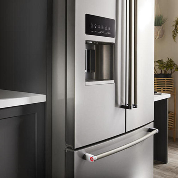 Kitchenaid® 19.4 cu. ft. 36-inch wide Counter-Depth 4-Door Refrigerator with PrintShield™ Finish KRQC506MPS