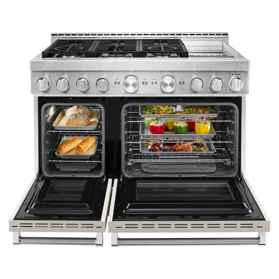KitchenAid® 48'' Smart Commercial-Style Gas Range with Griddle KFGC558JMH KitchenAid® 48'' Smart Commercial-Style Gas Range with Griddle KFGC558JMH