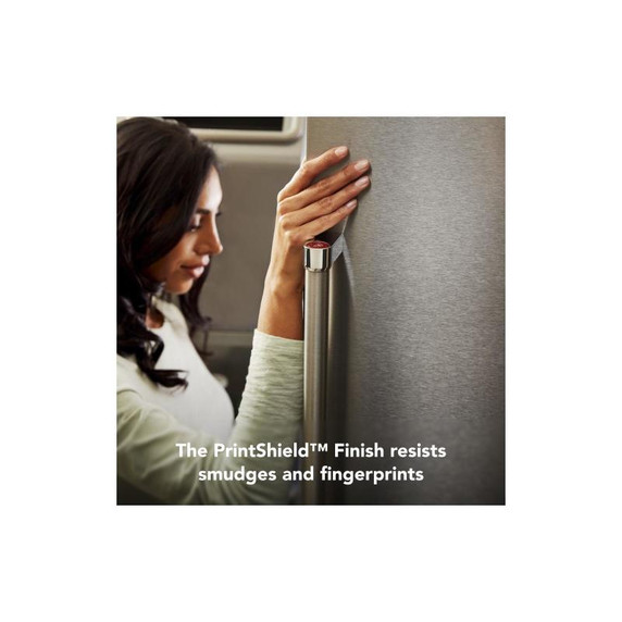 Kitchenaid® 26.8 Cu. Ft. Standard-Depth French Door Refrigerator with Exterior Ice and Water Dispenser KRFF577KPS