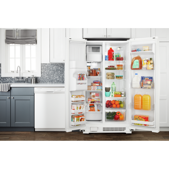 Amana® 33-inch Side-by-Side Refrigerator with Dual Pad External Ice and Water Dispenser ASI2175GRW